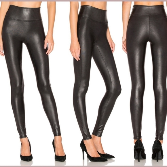 SPANX Pants - Spanx Faux Leather Leggings Black Size Medium